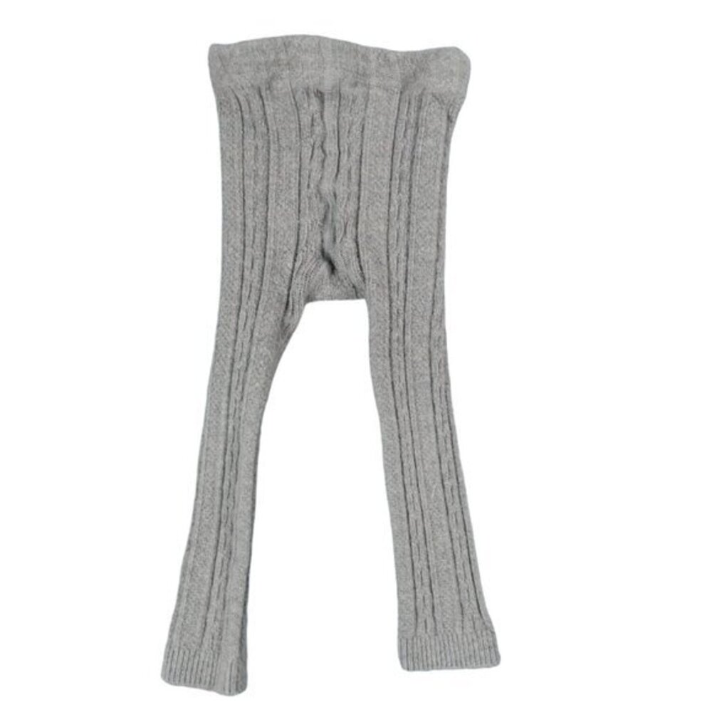 MINI BODEN Kids Chunky Cable Knit Bottoms Tight 3-4Y Gray Footless Elastic Waist